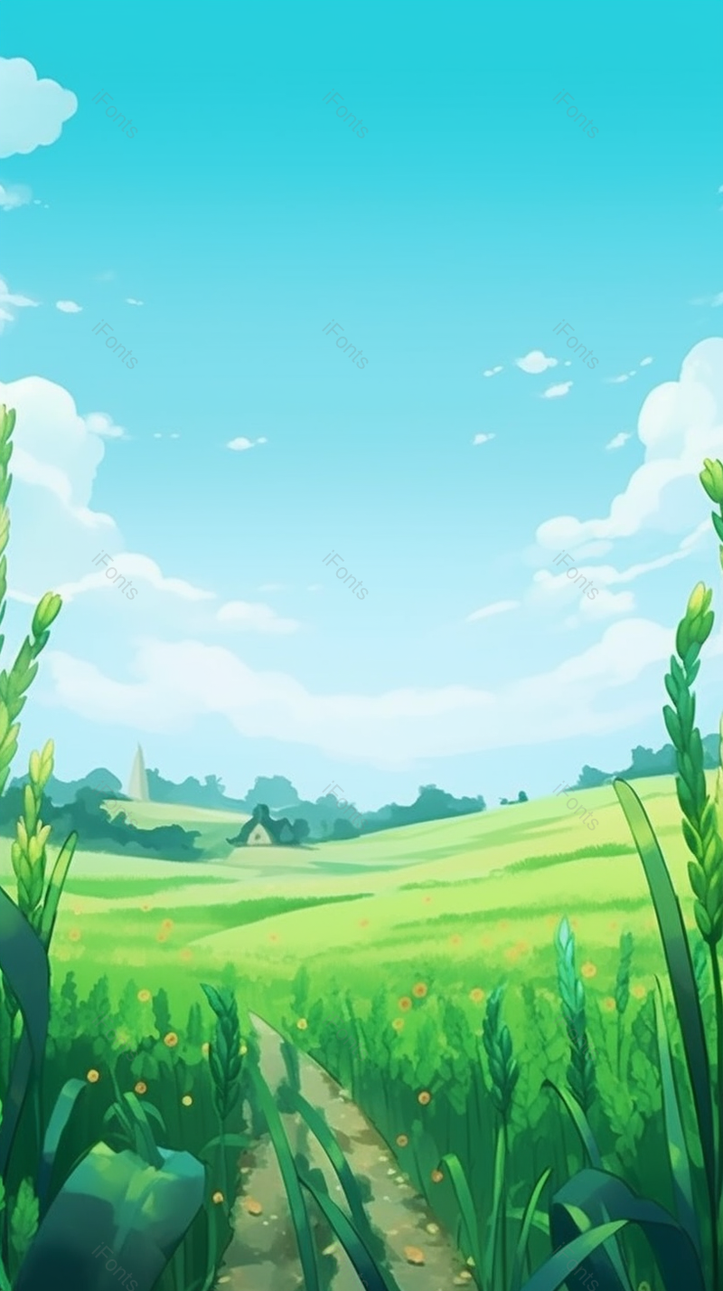 绿色小麦卡通插画背景图二十四节气背景手绘乡间农作物插画壁纸植物背景,插画/手绘图,插画/手绘图库,插画/手绘图下载,插画/手绘